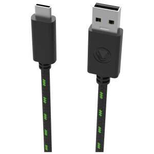 Snakebyte SB916274 3 méteres USB 2.0 kábel USB-C és USB-A csatlakozókkal, fekete és zöld - USB kábel