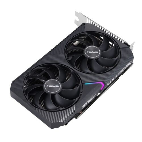 ASUS Dual RTX 3050 O8G V2 Grafikkarte, schräge Ansicht