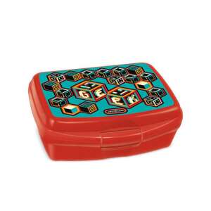 Ars Una Geek Lunchbox, orange, mit farbenfrohem Blockmuster - Ars Una