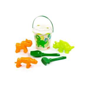 Dínós homokozó készlet vödörrel, lapáttal, gereblyével és dinoszaurusz játékokkal - Szabadtéri játék és felszerelés