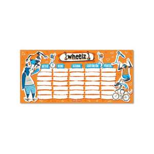 Ars Una Wheelz orar de o singură pagină, cu două fețe, cu ilustrații cu animale - Ars Una