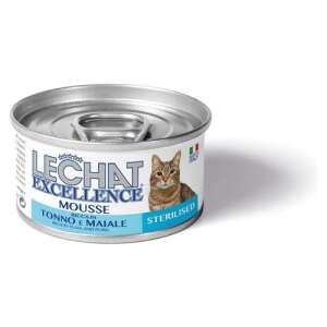 Monge Lechat Excellence Mousse mokré krmivo pre mačky, s tuniakom a bravčovým mäsom, sterilizované, plechovka 85g - Chov zvierat