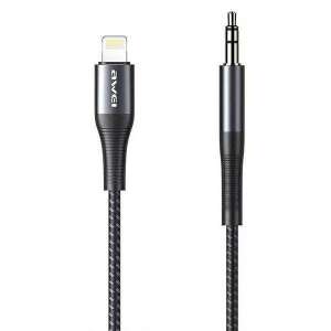Kabel USB Awei Lightning - mini Jack 3.5 mm Czarny (6954284001052) 63684458 - Konwerter błyskawic