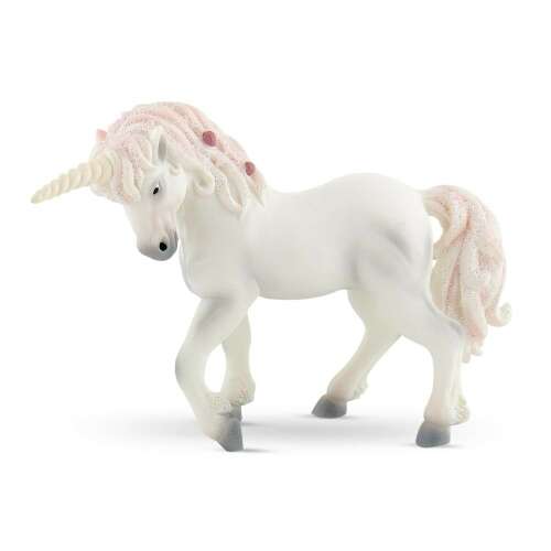 Bullyland 75519 Unikornis, white unicorn figurine with pink mane and tail, mythical creature, fantasy toy
