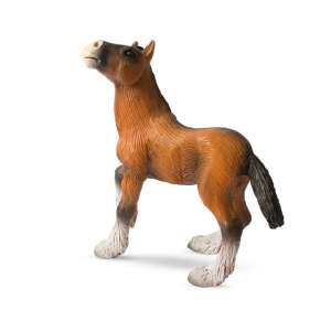 Bullyland Shire foal figurine, brown and white horse toy, 8 cm - Bullyland