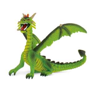 Bullyland green dragon figurine, sitting, fantasy creature, toy - Bullyland