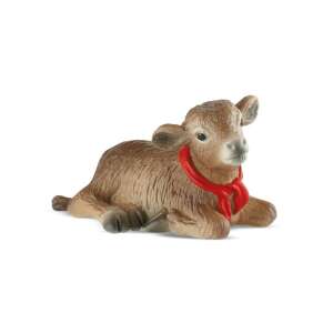 Bullyland Alpesi borjú, Nina, a small brown calf figurine with a red scarf, perfect for farm playsets or as a decoration - Bullyland