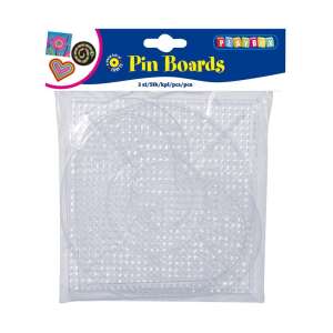 Playbox Pin Boards, 3 pack, transparent, for fuse beads, pegboards - Playbox