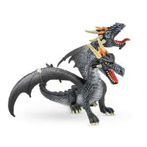 Bullyland 75597 Zwei-Kopf-Drache, Schwarz, detaillierte Plastikfigur, Fantasy-Wesen, Sammlerstück - Bullyland