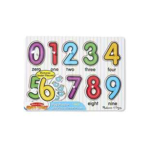 Melissa & Doug Erste Zahlen Steckpuzzle, Zahlen 0-9 mit Steckgriffen - Melissa & Doug