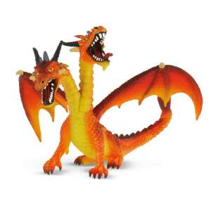 Bullyland Zwei-Köpfiger Drache, orange, Fantasyfigur, mythologisches Wesen, Sammlerfigur - Bullyland