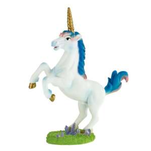 Bullyland 75571 Golden Horned Unicorn Stallion figurine, white unicorn with blue mane and golden horn - Bullyland Figure