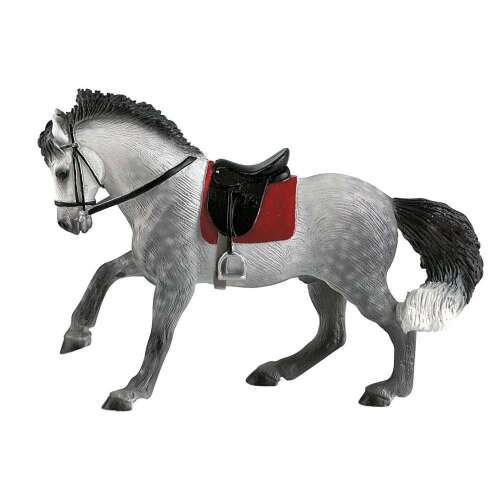 Bullyland Andalúz paripa gray horse figurine, 15.8 cm, hand-painted, PVC-free