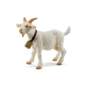 Bullyland 62318 Kecske goat figurine, white with brown horns and a bell - Bullyland