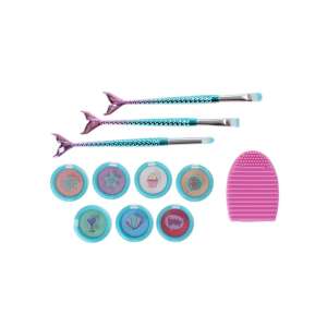 Create It! Zestaw cieni do powiek syrenka, 7 cieni do powiek, 3 pędzle i gąbkę aplikator - Create It!