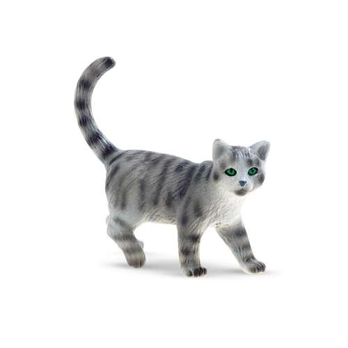 Bullyland Karthauzi cat figurine, Minka, grey and white cat toy, hand-painted, realistic detail