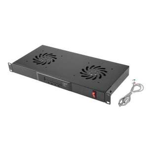 Lanberg AK-1502-B 19" 1U 2 ventilátor + termosztát egység LCD kijelzővel