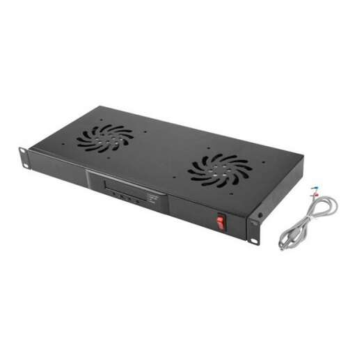 Lanberg AK-1502-B 19" 1U 2 ventilátor + termosztát egység LCD kijelzővel 63696794
