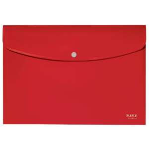 Leitz Recycle A4 red plastic document folder with button closure - Leitz Document protector