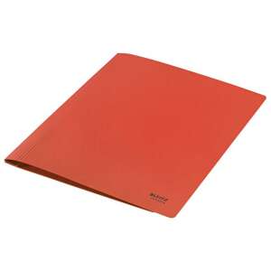 Leitz Recycle A4 red file folder with metal fastener, angled view - File folder
