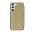 Back side of the Smart Clear View flip case for Samsung Galaxy S23 in gold