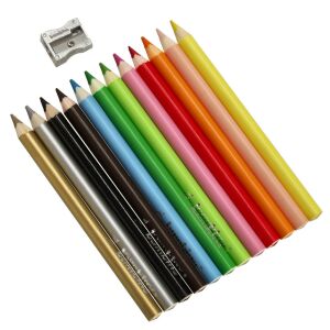 Bambino 12-piece triangular double-sided colored pencil set with sharpener - Unipap