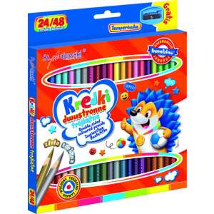 BAMBINO Doppelseitige dreieckige Schulbleistifte 24/48 Farben + Anspitzer