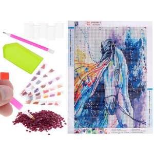 5D Gyémánt Hímzés Készlet - Ló Mozaik - 40x30 cm