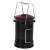 Black 3-in-1 camping lantern with a handle, flashlight, and red warning light