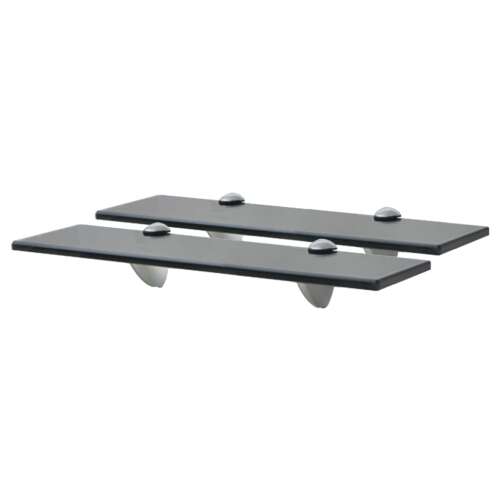 vidaXL 2 db lebegő üvegpolc 40 x 10 cm 8 mm fekete - Fali polc