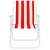 A Sersimo GC052 összecsukható szék elülső nézete, piros-fehér csíkos, karfákkal