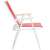 A Sersimo GC052 összecsukható szék oldalnézete, piros-fehér csíkos, karfákkal