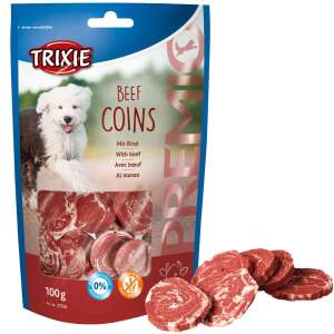 Trixie Premio Beef Coins smakołyki dla psów, 100g opakowanie, z wołowiną, bez cukru, bez glutenu, przyjazne dla zębów, lekkie - Karma dla psów