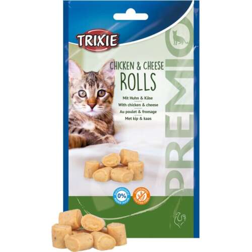 Trixie Premio Csirkés és Sajtos Tekercs Macska Jutalmak, 50g - Macskatartás