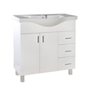 Viva STYLE Bianka 80 fehér fürdőszobai mosdószekrény Sanovit Albatros mosdóval - Viva Style