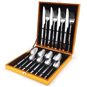 TRENDY'S 16-piece stainless steel cutlery set in a wooden box - Cutlery Set