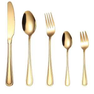 Gold cutlery set, 6 pieces, stainless steel, TRENDY'S - Cutlery Set