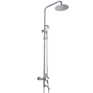 TRENDYS shower column, three functions, satin stainless steel, shower head, hand shower, shower arm, shower mixer, shower set - Shower set
