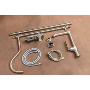 TRENDY S 3-function shower system parts, satin stainless steel - Shower set