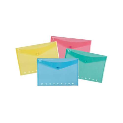 Dosar de documente Pigna Monocromo Pastel PP A5, pachet de 4, culori asortate