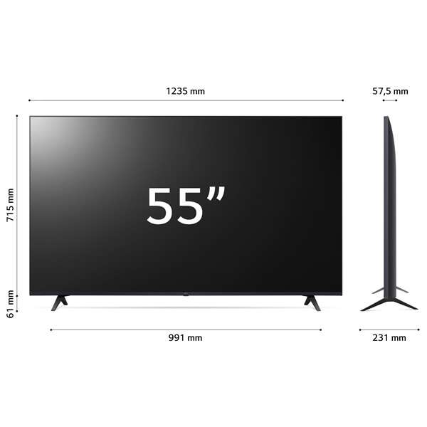 Lg 55ur80003lj 4k uhd smart led televízió, 139 cm, web os, thinq...