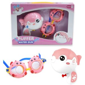 FunTime Puffa Hal Vízipisztoly és Ugrószemüveg Szett - Rózsaszín 127948483 - Vízipisztoly