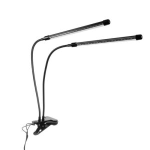 Flexibilis csíptetős, kétkaros LED növénynevelő lámpa fehér háttérrel - Növénynevelő lámpa