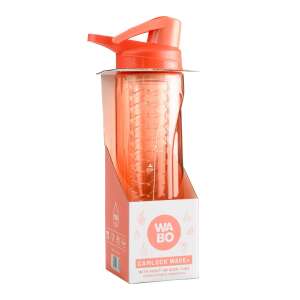 Wabo BPA mentes tritán, csatos korall színű műanyag palack, gyümölcstartóval, 750ml 63795613 Kulacsok