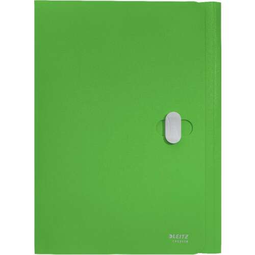 Dosar Leitz Recycle A4 verde PP cu 3 buzunare, fabricat din plastic reciclat, neutru din punct de vedere climatic, 100% reciclabil, certificat Blue Angel