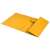 Leitz Recycle A4 yellow 3-pocket folder, open, showing pockets