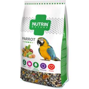 Nutrin Nature Papagájeledel 750g, teljes értékű táplálék papagájoknak, természetes összetevőkkel, gyümölcsökkel és vitaminokkal - Nutrin