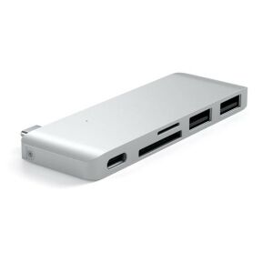 Satechi USB-C Hub mit USB 3.0 Anschlüssen und SD/MicroSD Kartenleser, silber - Satechi