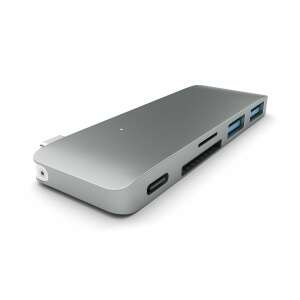 Satechi USB-C Hub mit SD- und MicroSD-Kartenleser, Silber - Satechi
