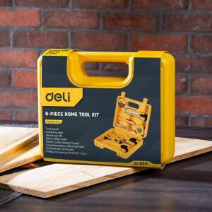 Deli Tools EDL1008J 8 részes háztartási szerszámkészlet, sárga tokban - Deli Tools